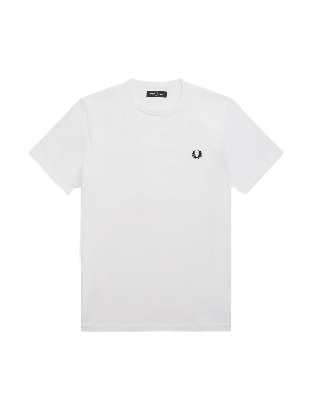 Camiseta Fred Perry blanco logo para hombre-z