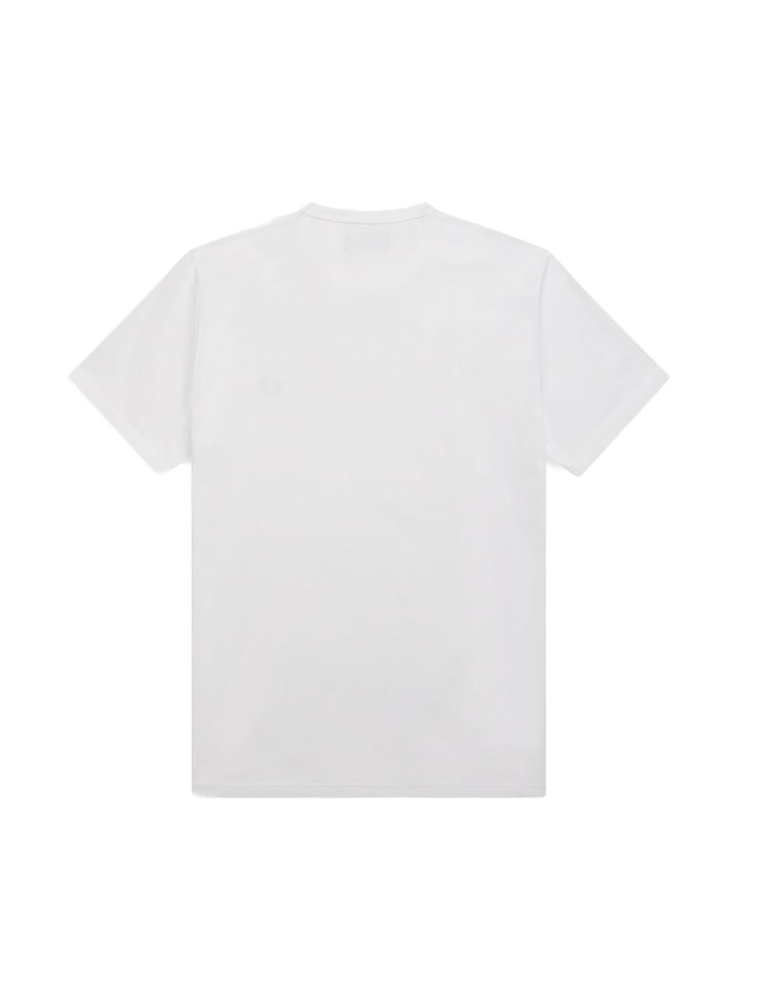 Camiseta Fred Perry blanco logo para hombre-z