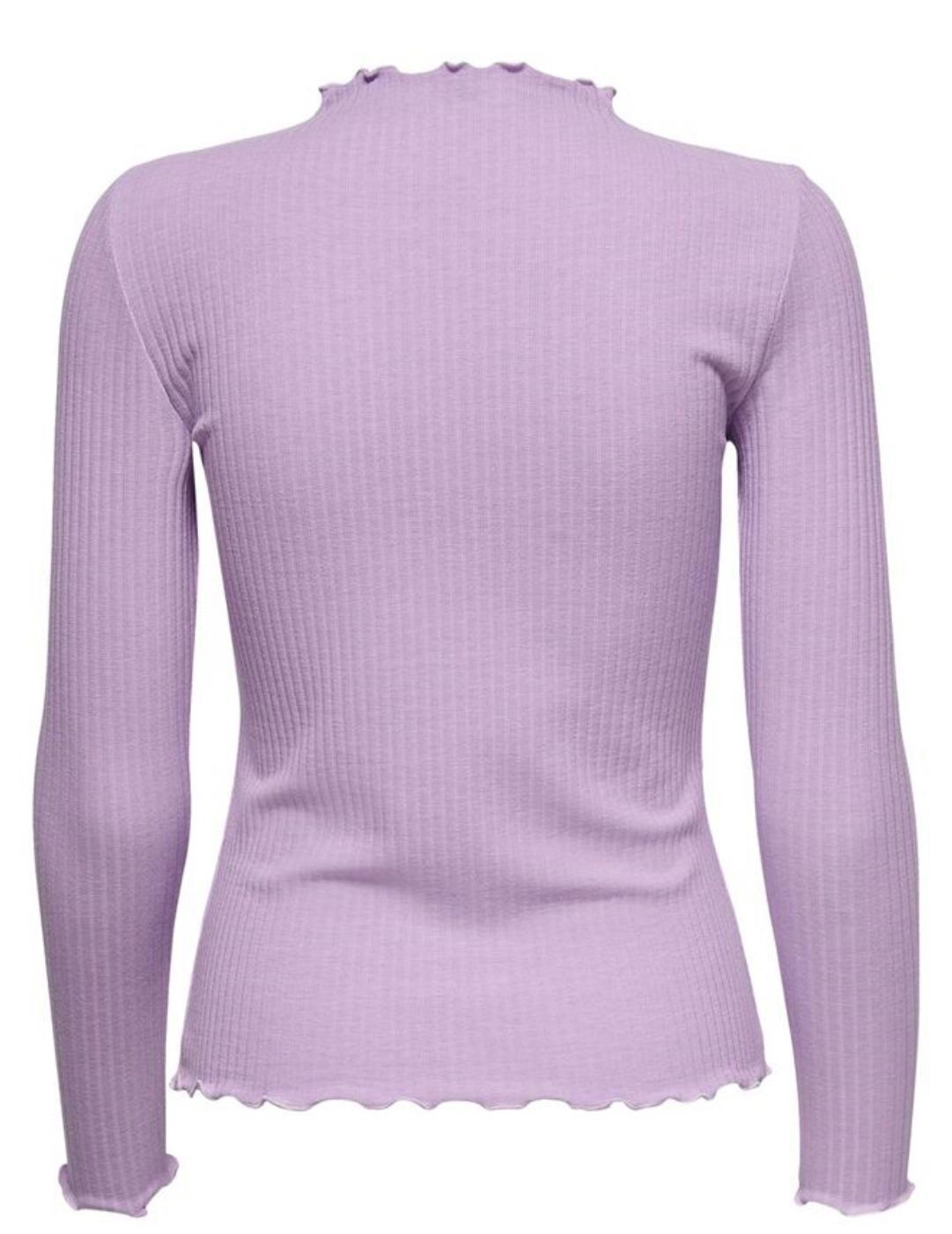 Camiseta ONLY manga larga lila para mujer- z
