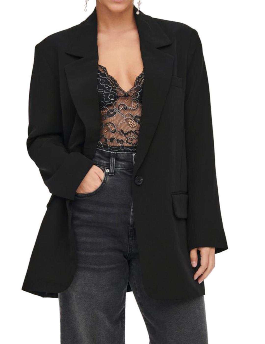 Blazer Only Lana oversize negra para mujer