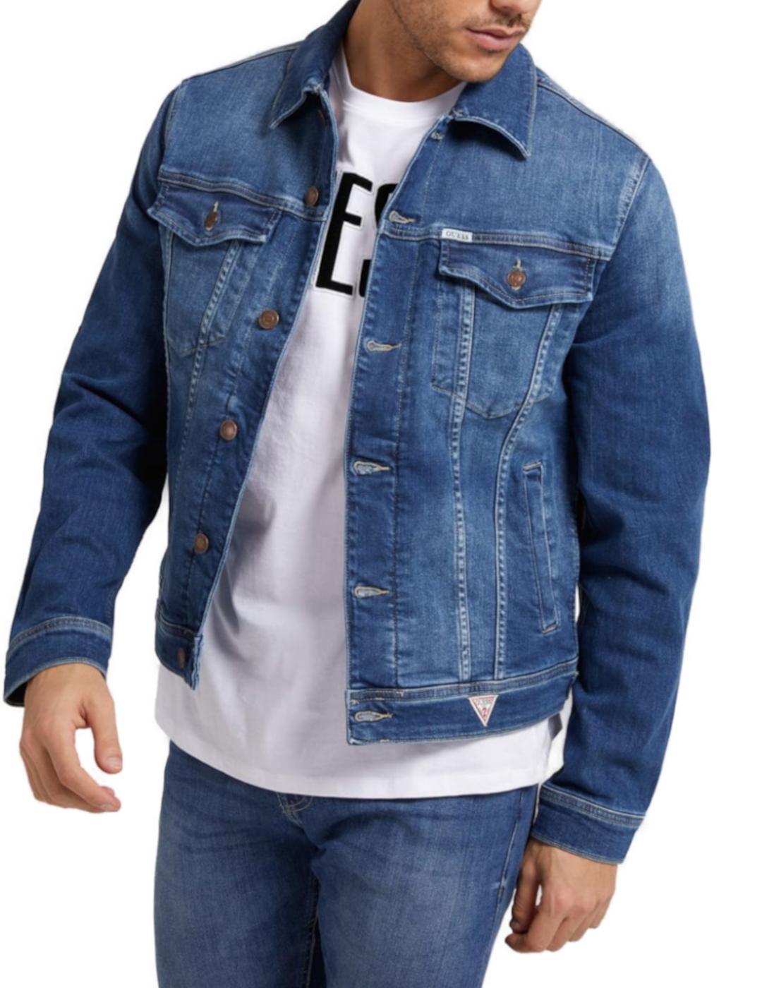 Cazadora Guess Dillon denim marino para hombre -a