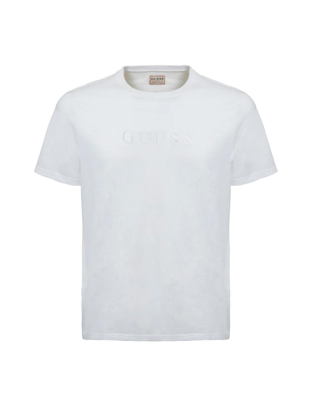 Camiseta Guess Pima blanca para hombre -a