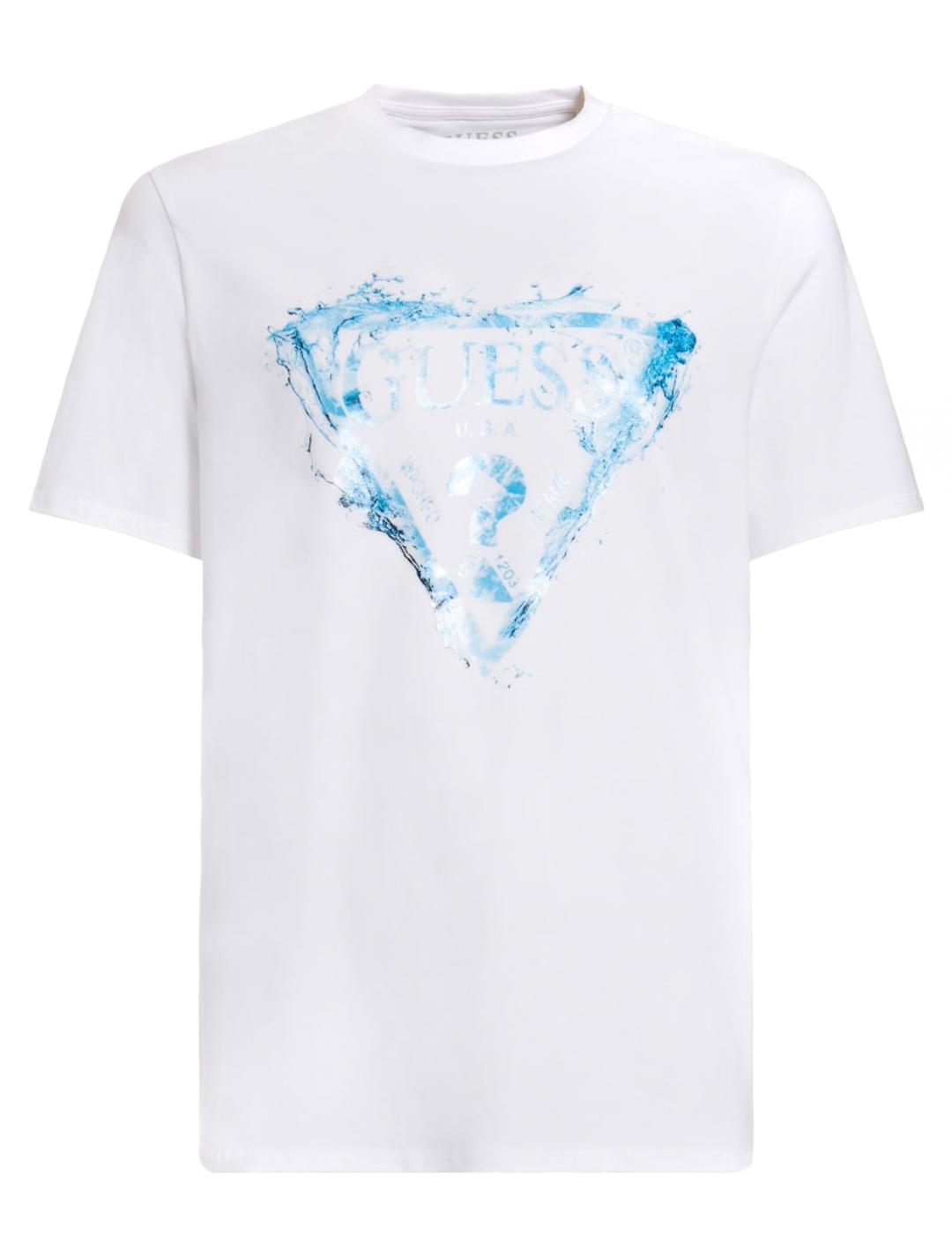 Camiseta Guess Splash blanca para hombre -a