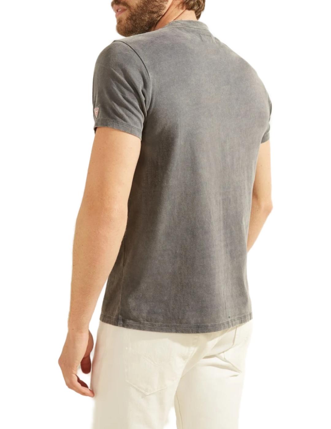 Camiseta Guess SS sueded gris para hombre-a