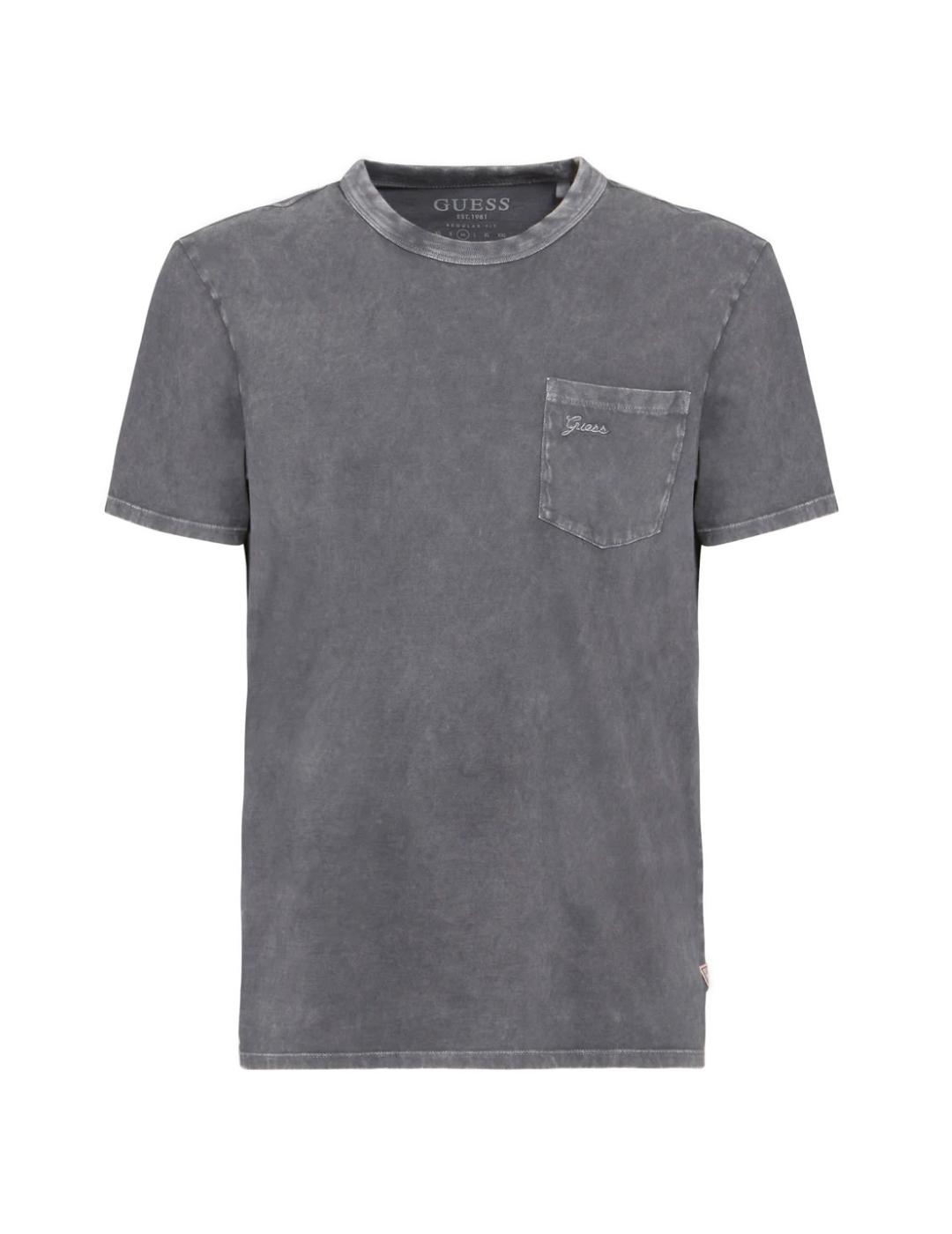 Camiseta Guess SS sueded gris para hombre-a