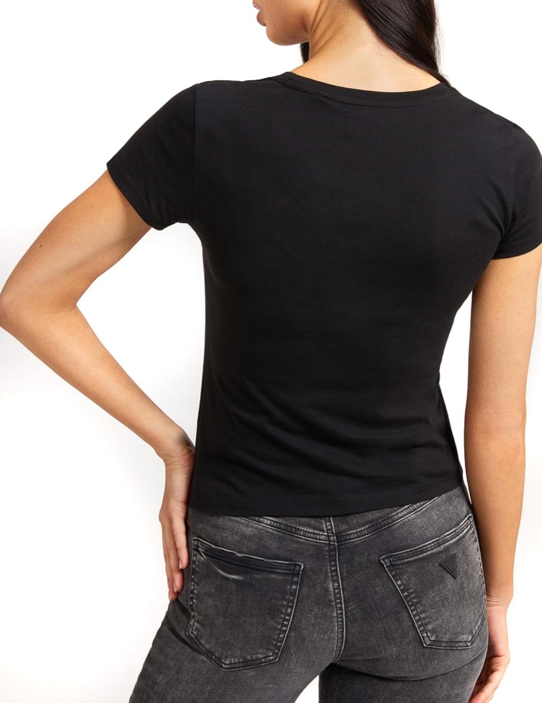 Camiseta Guess Aterfall negra para mujer-a