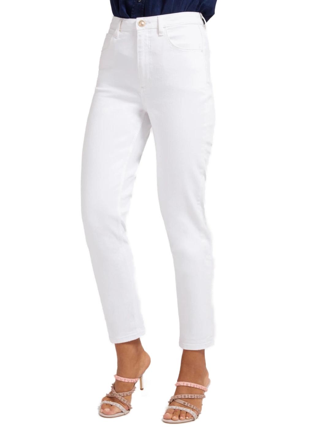 Vaquero Guess Mom jean blanco para mujer-a