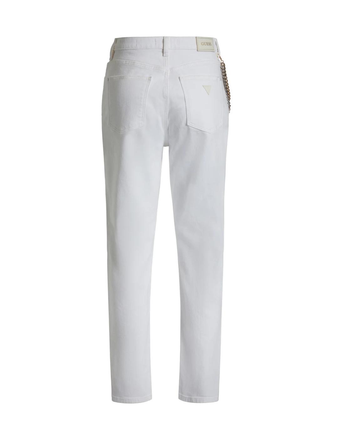 Vaquero Guess Mom jean blanco para mujer-a