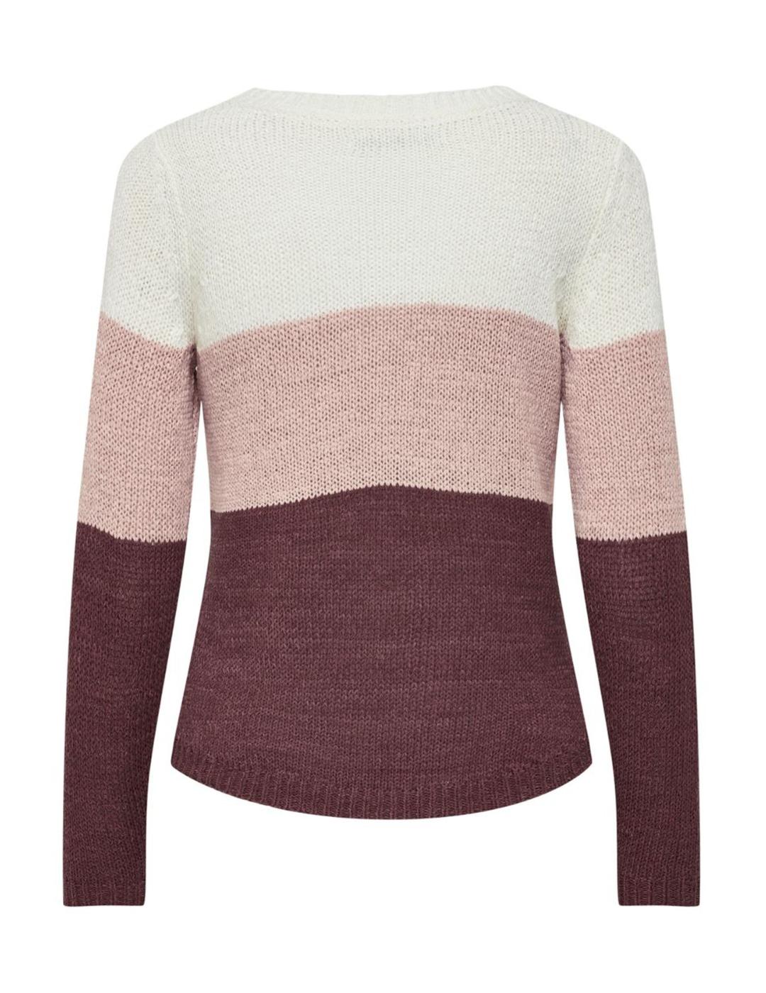 Jersey Only Geena blanco/rosa/marron mujer-a