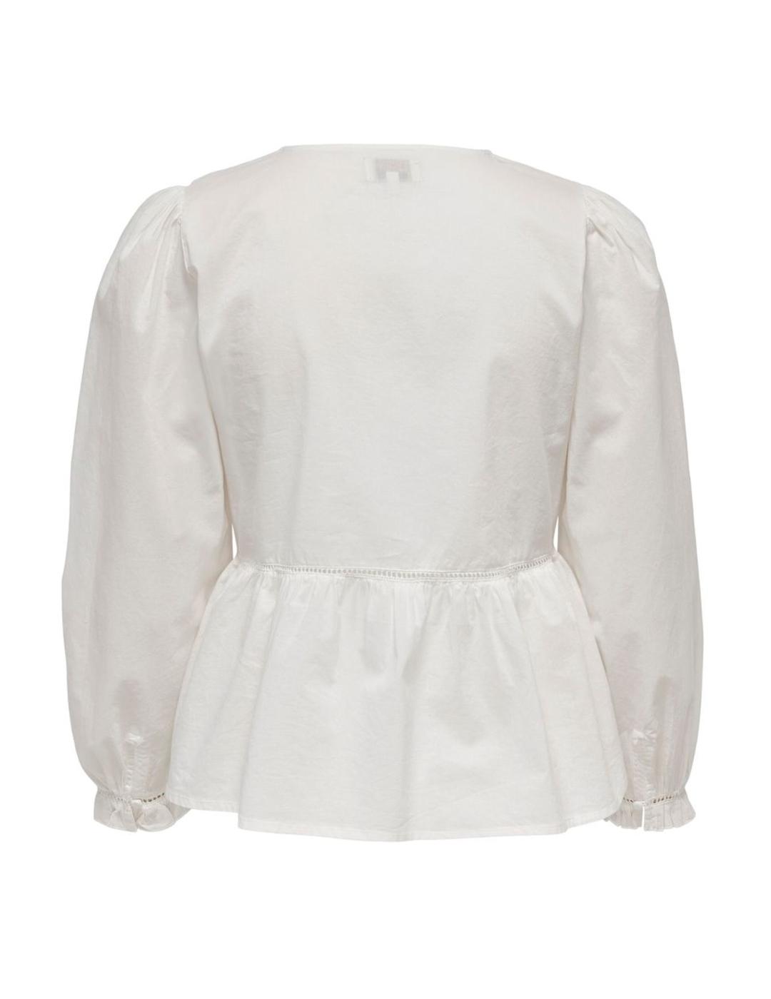 Blusa Only Lagnes blanca para mujer-a