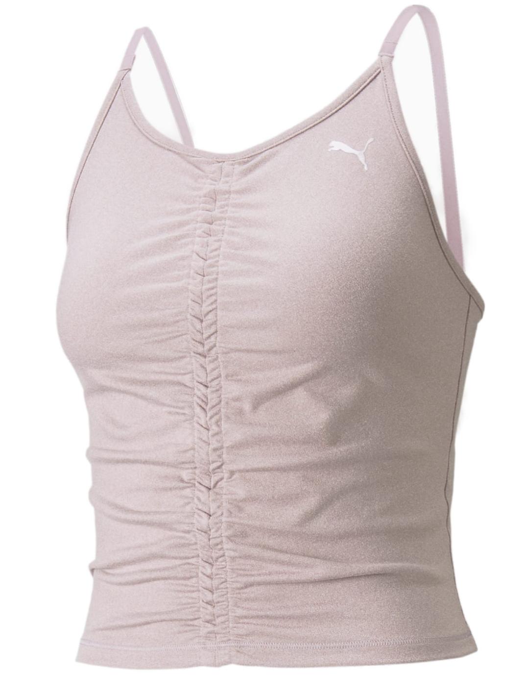 Top deporte Puma ruched lila para mujer -a