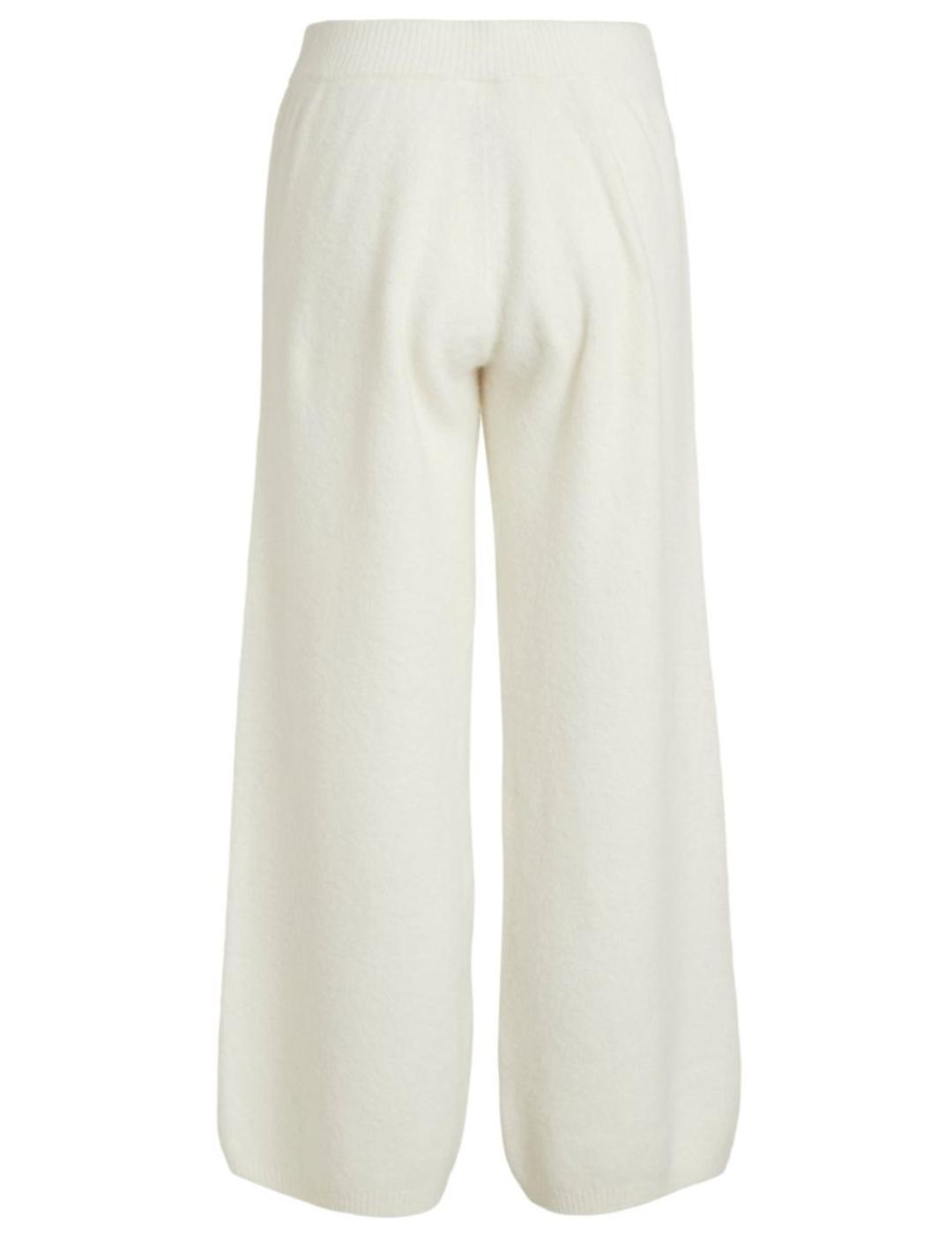 Pantalón Vila de punto color blanco para mujer-a