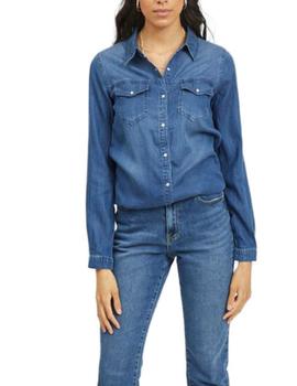 Camisa Vila Bista azul oscuro para mujer-&