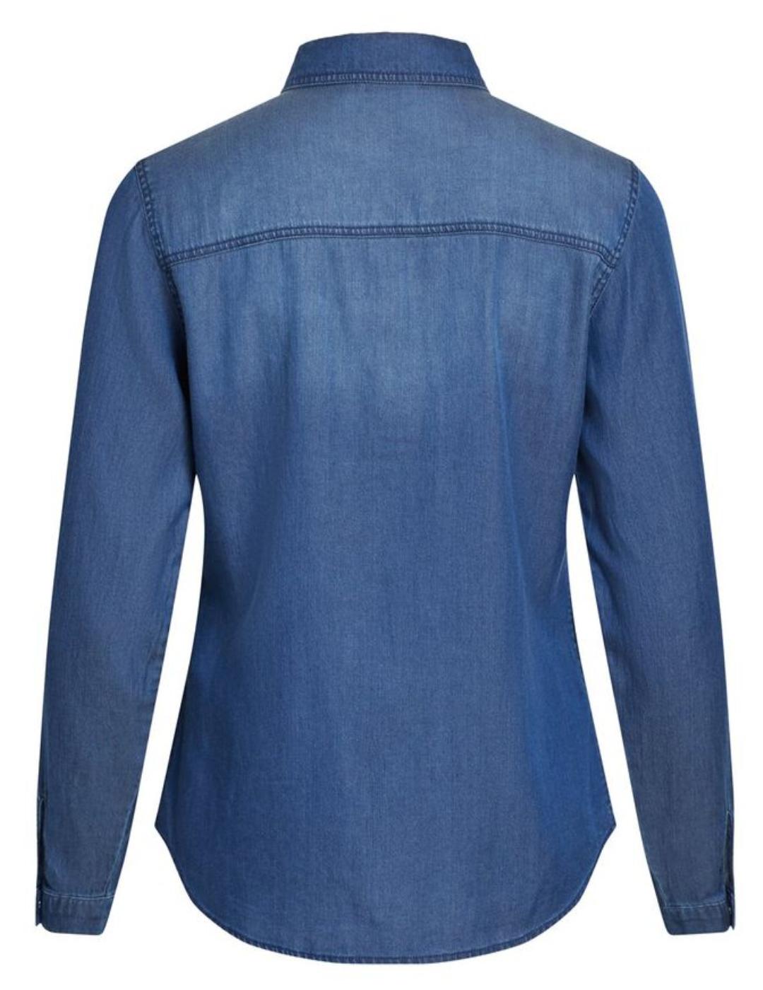 Camisa Vila Bista azul oscuro para mujer-&