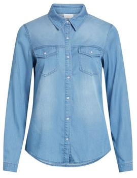 Camisa denim Vila Bista azul medio para mujer-/df01
