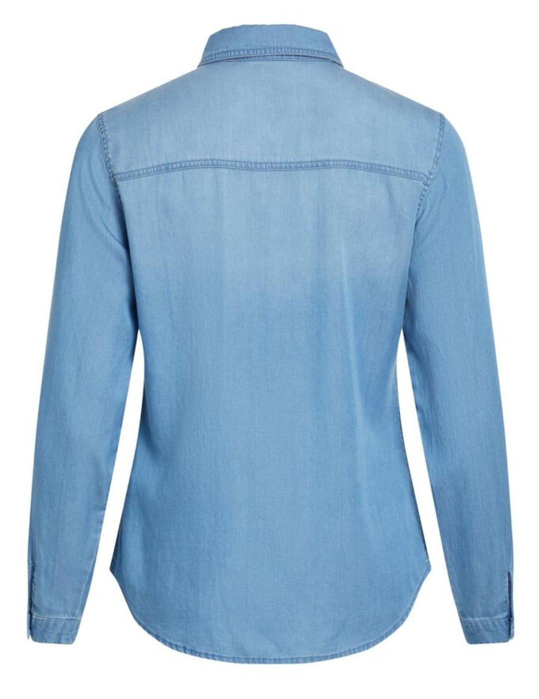 Camisa denim Vila Bista azul medio para mujer-/df01