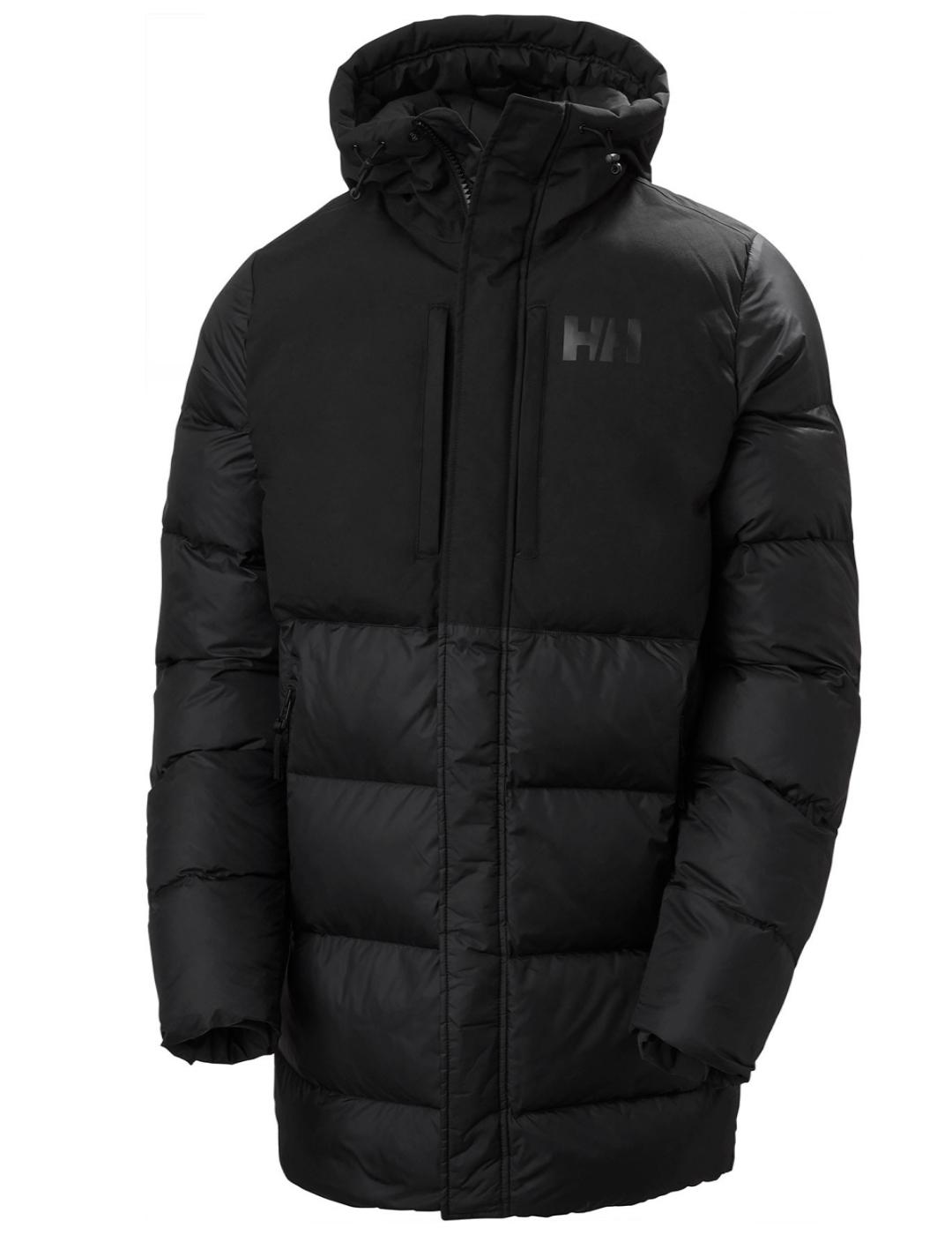 Plumas Helly Hansen Puffy long negro con capucha de hombre