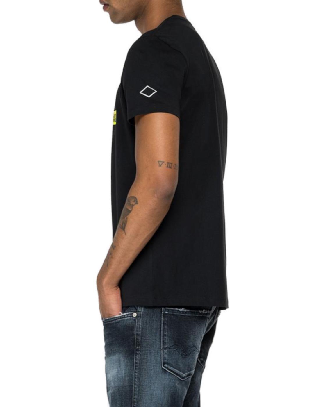 Camiseta Replay negra y multicolor para hombre- z