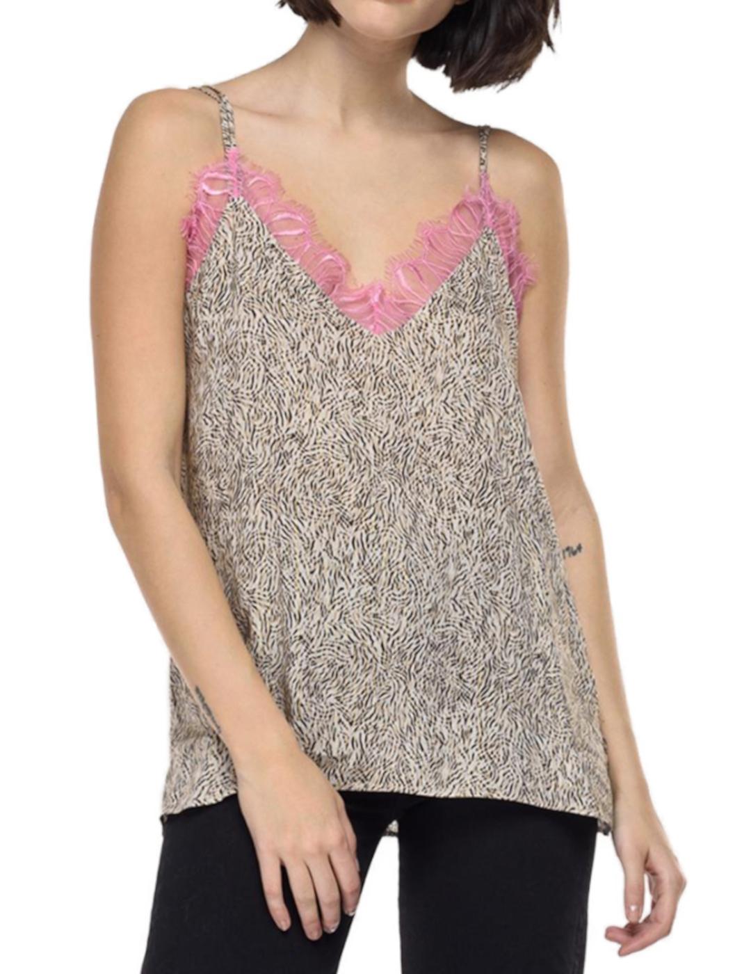 Top lencero Replay print cebreado para mujer-z