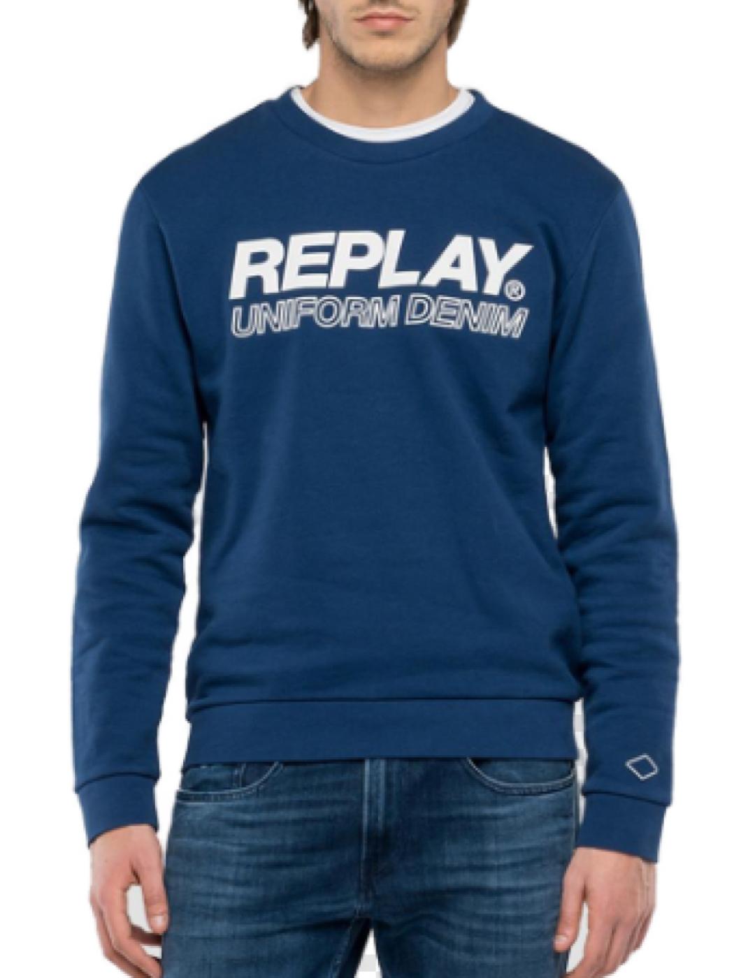 Sudadera Replay azul para hombre -a