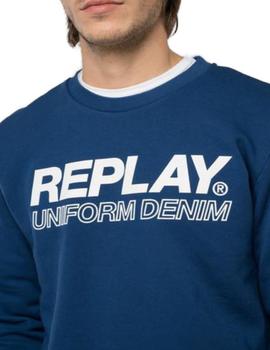 SUDADERA REPLAY AZUL PARA HOMBRE -A