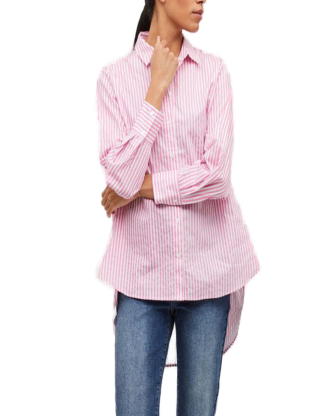 Camisa Vila a rayas rosa y blanca para mujer-a