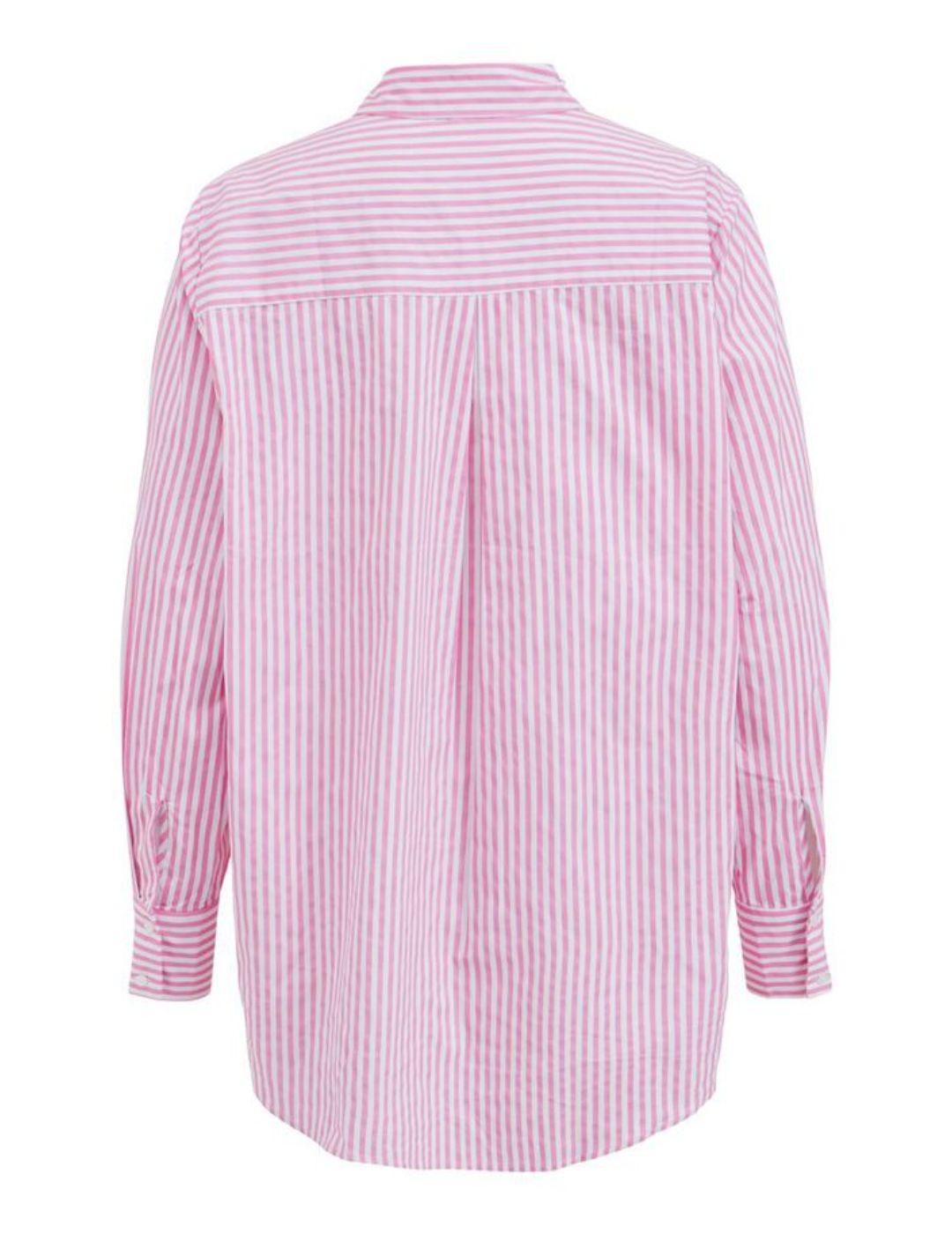 Camisa Vila a rayas rosa y blanca para mujer-a