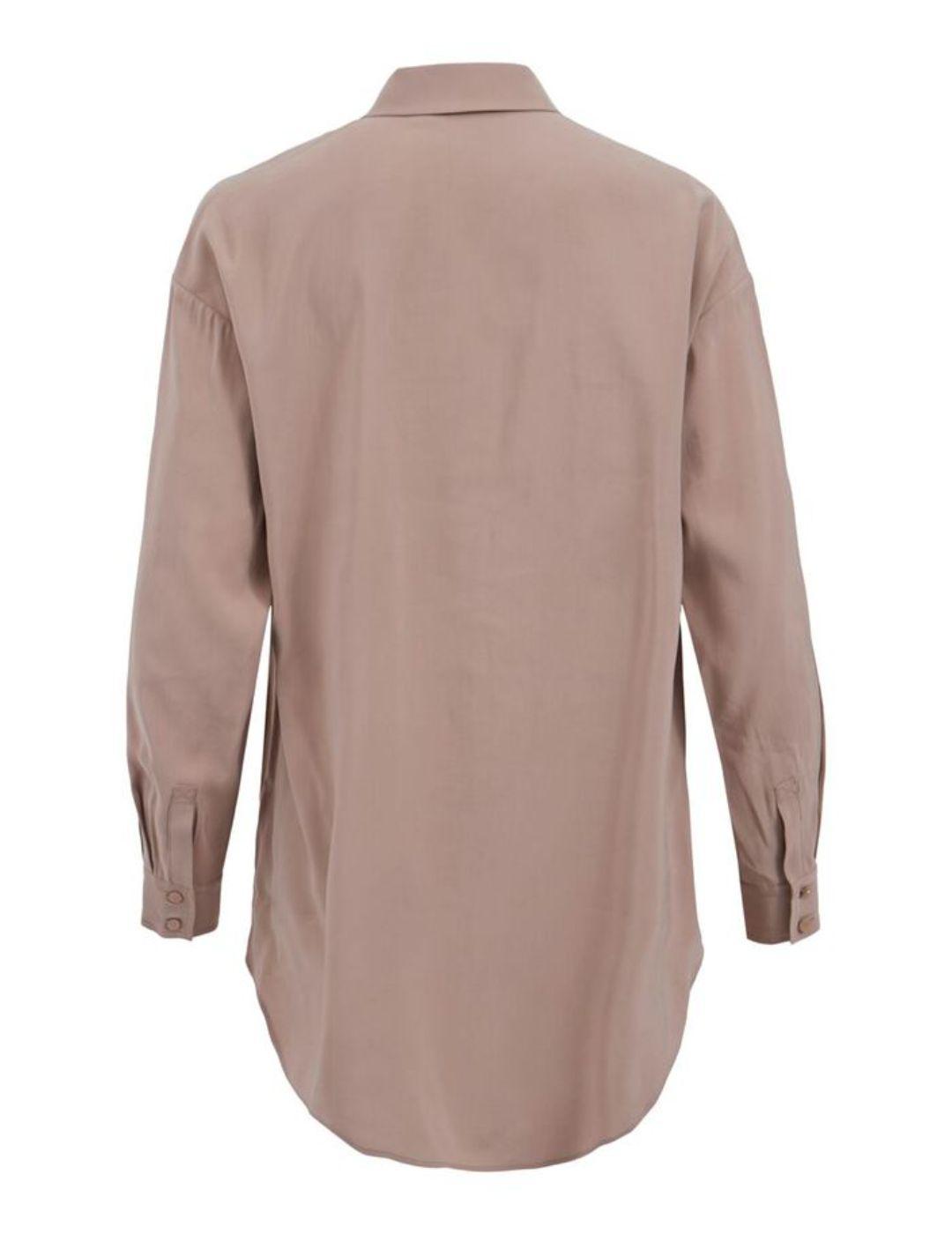 Camisa Vila Polinea oversize camel para mujer-a