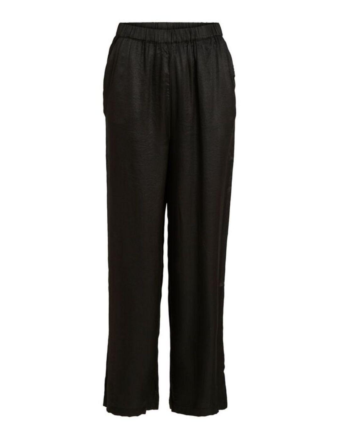 Pantalón Vila de raso color negro para mujer- a