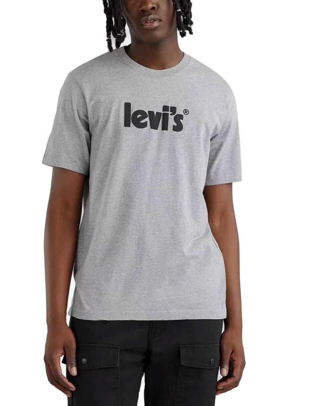 Camiseta Levi´s  gris letras negras para hombre-a