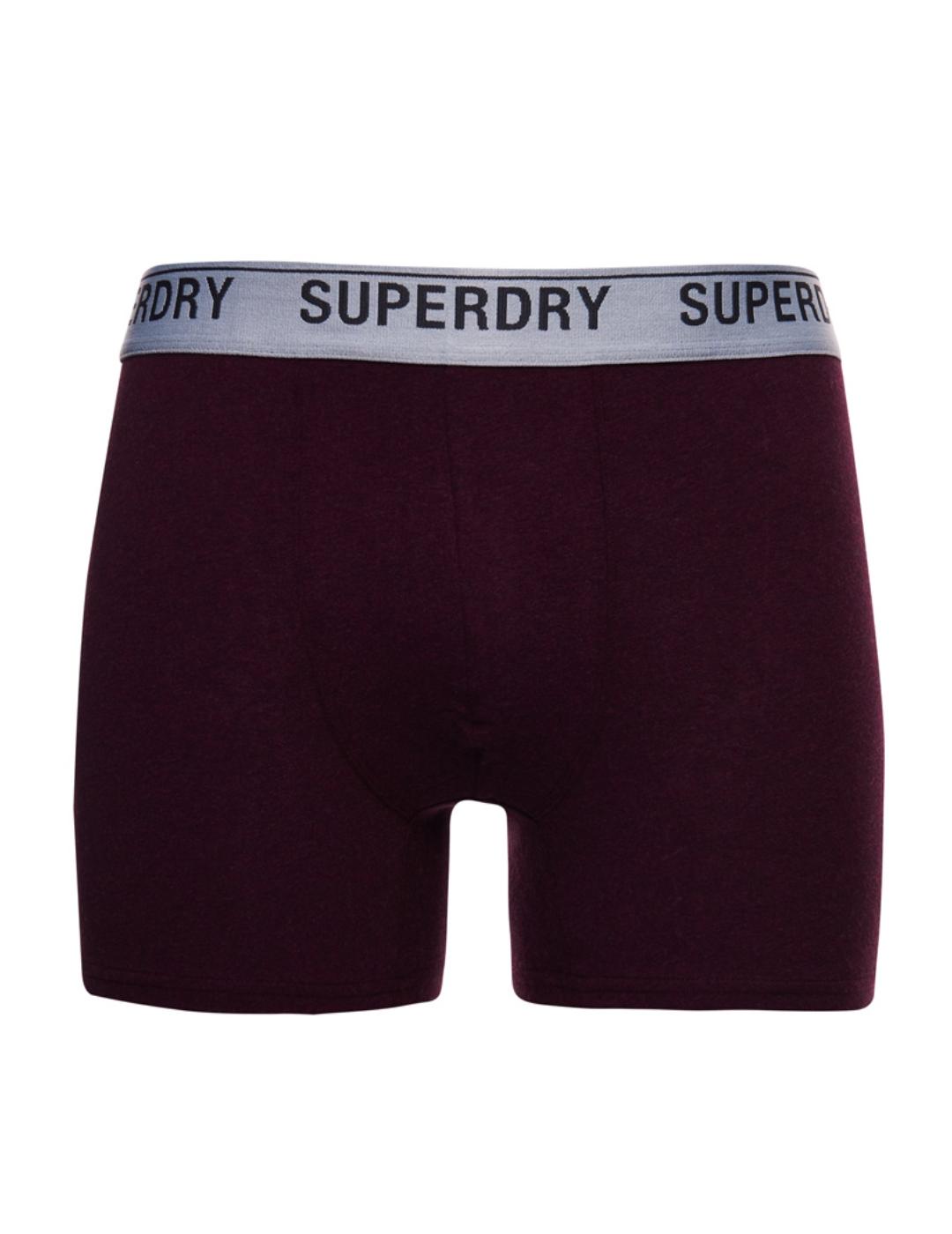 Intimo Superdry pack3 boxer Burgundy hombre-a