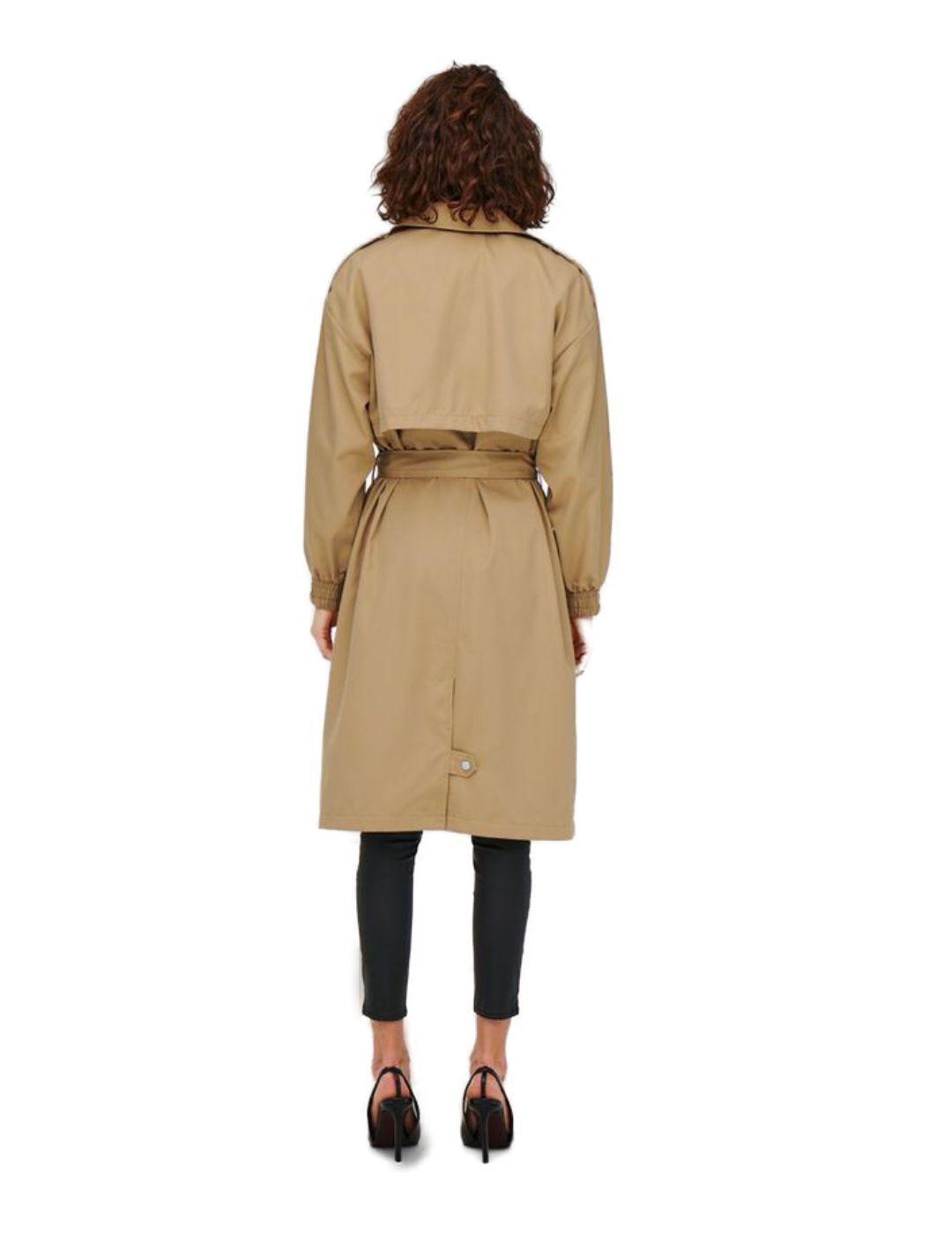 Gabardina Only Sepia camel para mujer-a