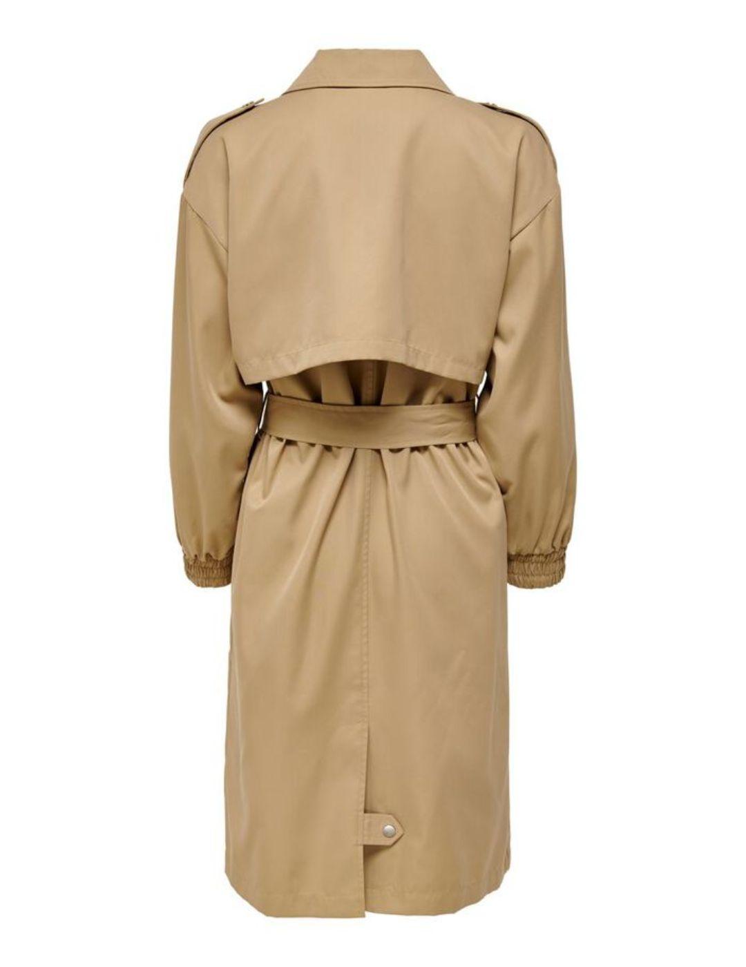 Gabardina Only Sepia camel para mujer-a