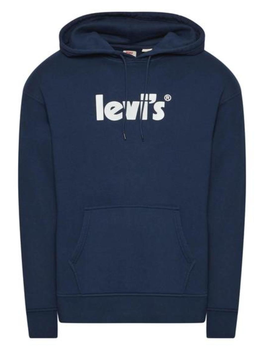 Sudadera Levi´s azul con capucha para hombre -a