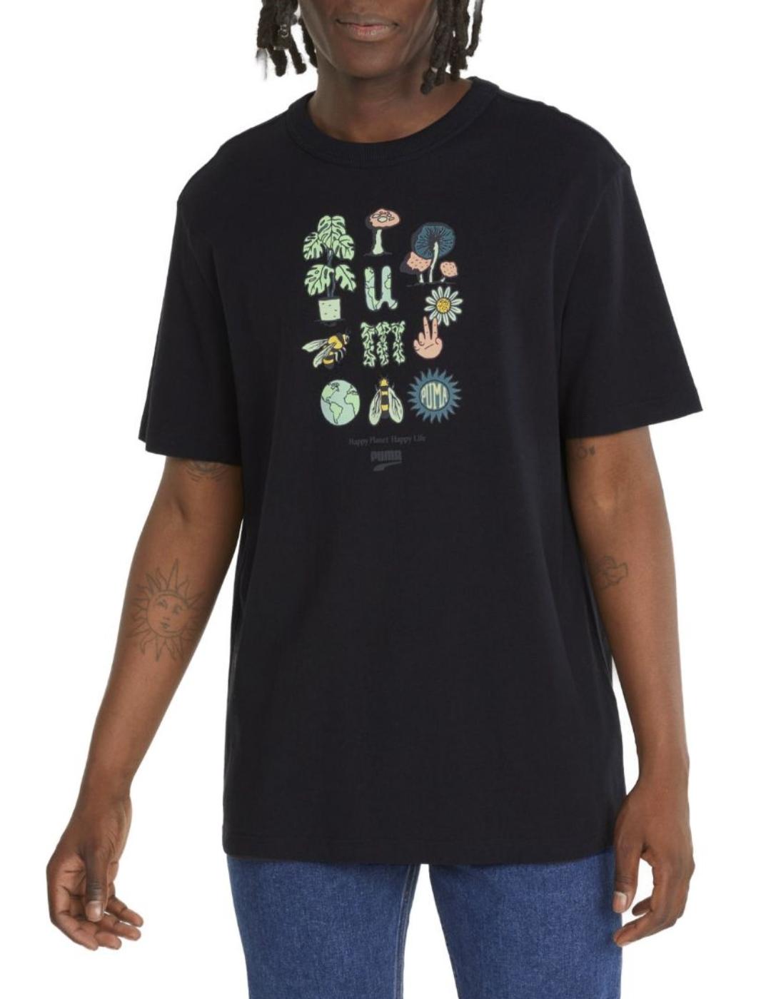 Camiseta Puma downtown graphic negro de hombre -a
