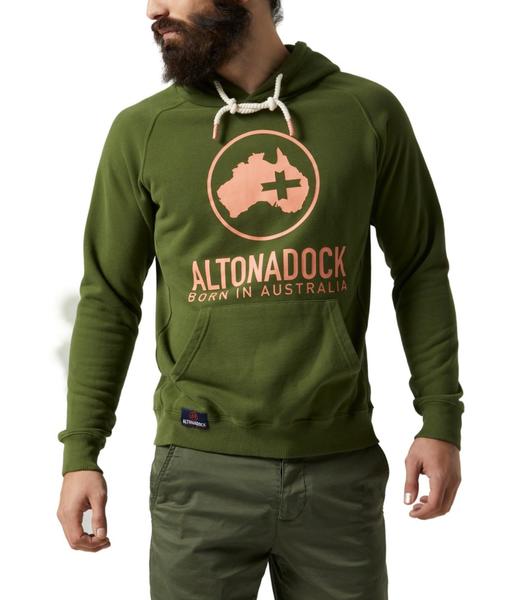 Sudadera Altonadock verde con capucha de hombre a