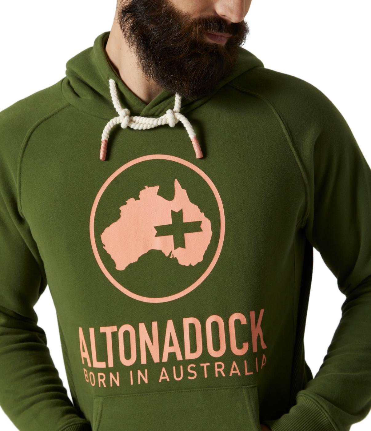 Sudadera Altonadock verde con capucha de hombre a