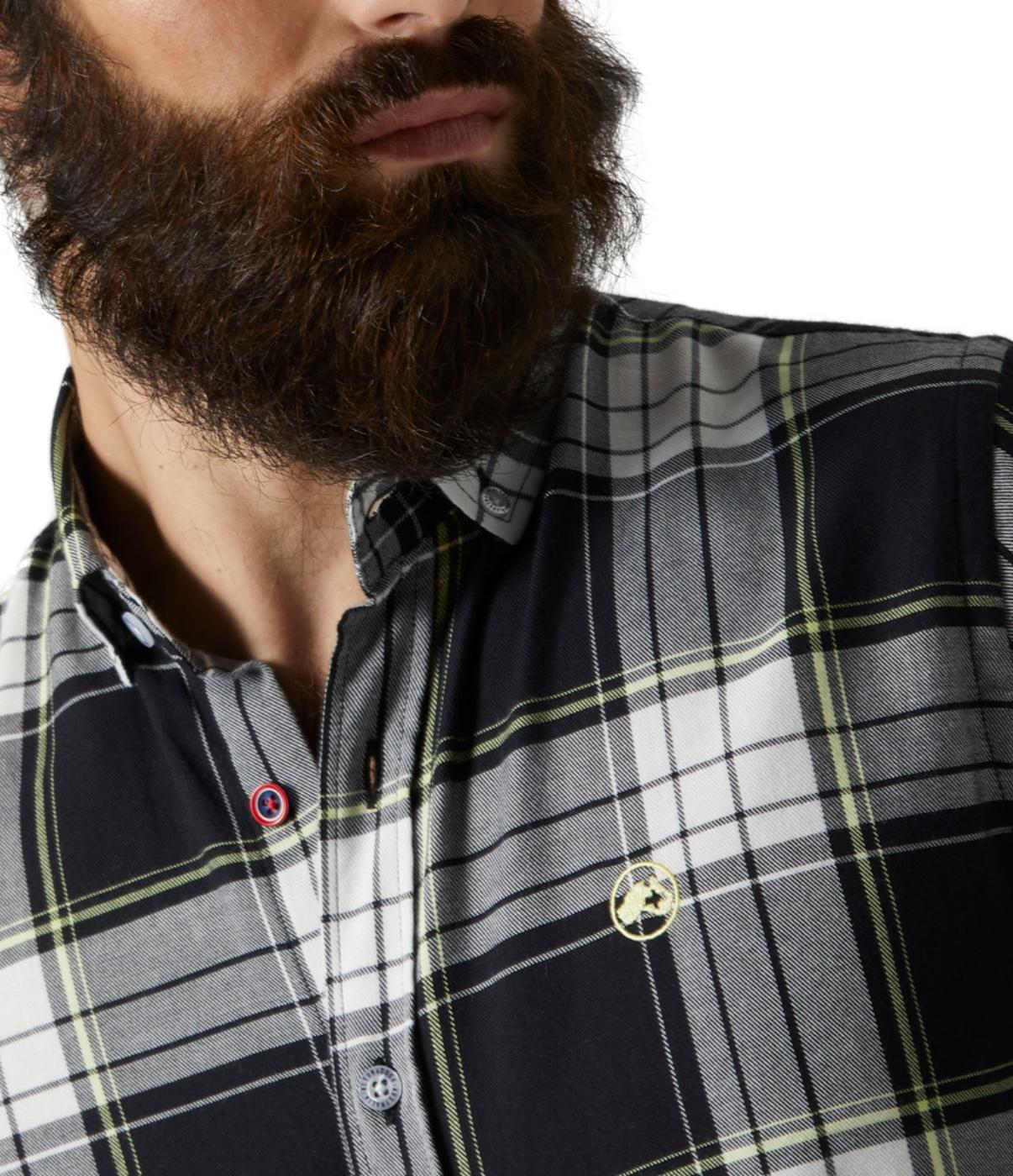 Camisa Altonadock cuadros negra para hombre -a