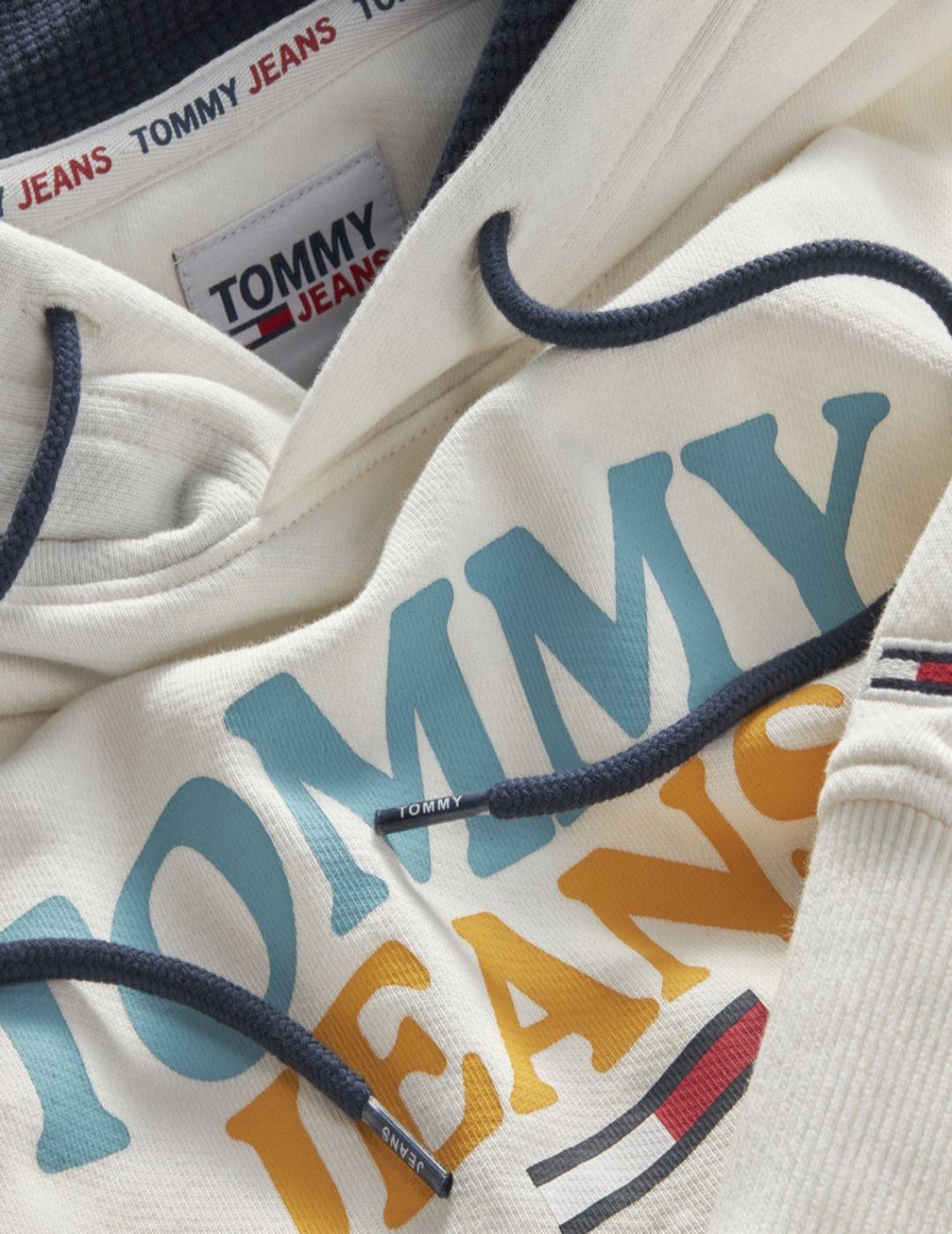 Sudadera Tommy Jeans blanca capucha de hombre-a