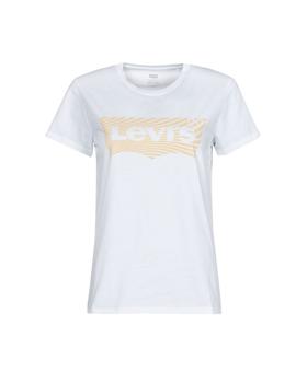 Camiseta Levis blanca-beige  para mujer -a