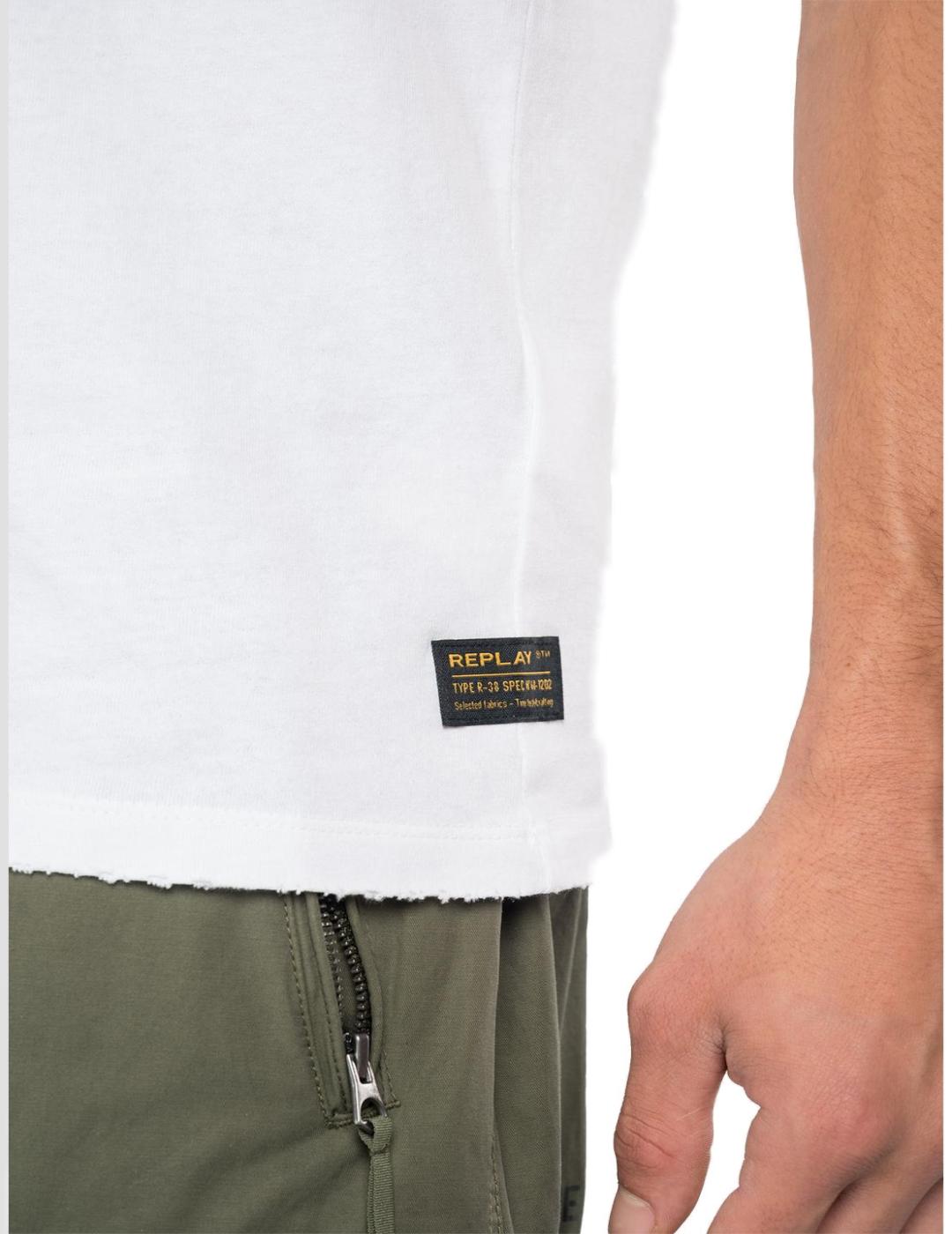 Camiseta Replay blanco tigre para hombre -a