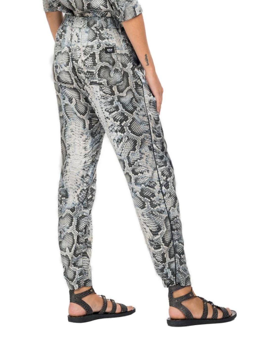 Pantalón Replay estampado serpiente para mujer -a