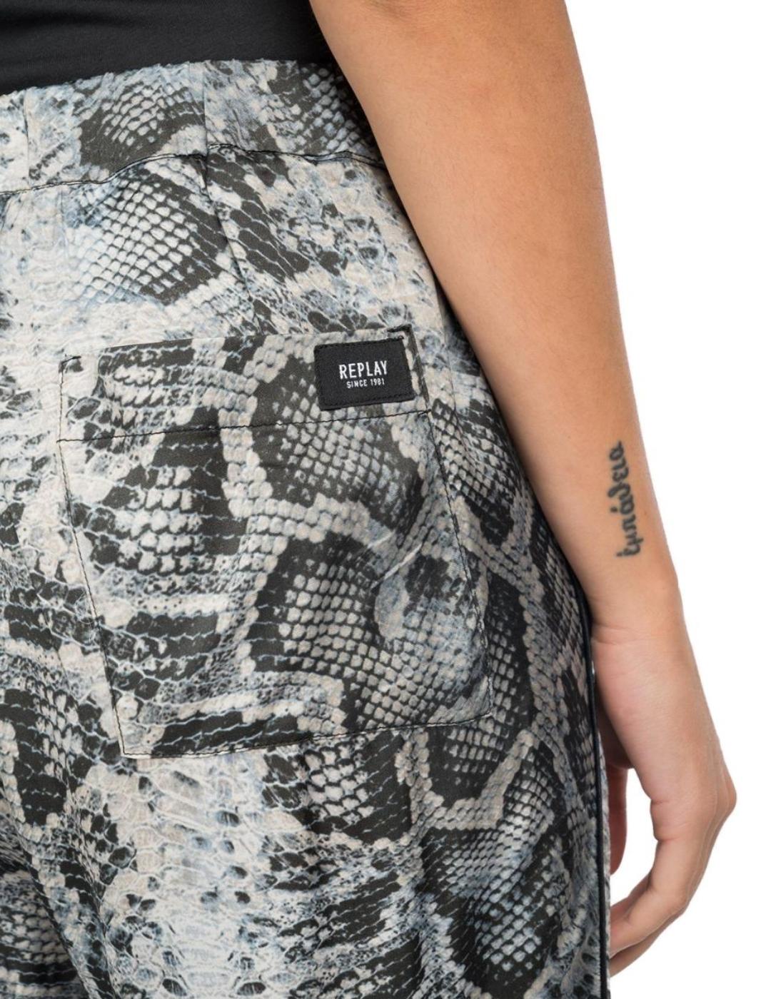 Pantalón Replay estampado serpiente para mujer -a