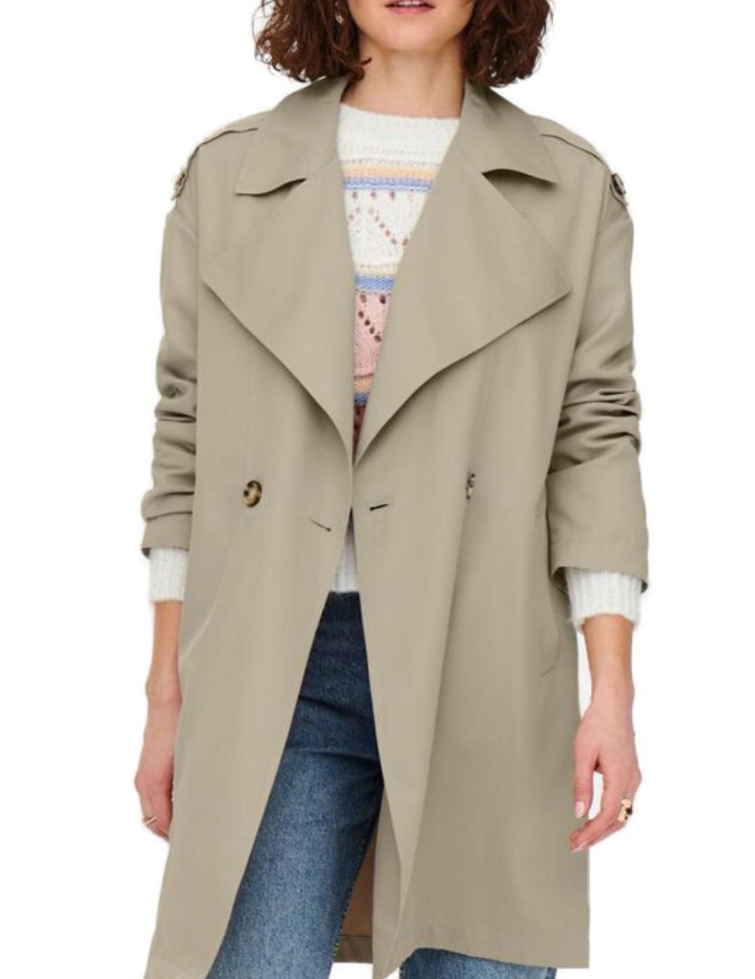 Trench Only Line beige para mujer -a