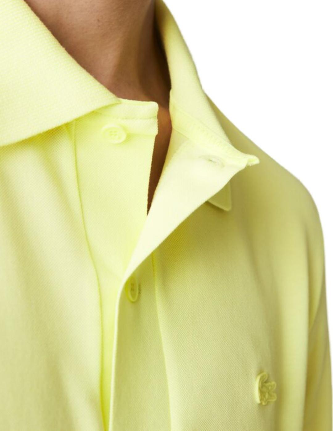 Polo Lacoste amarillo para hombre-a