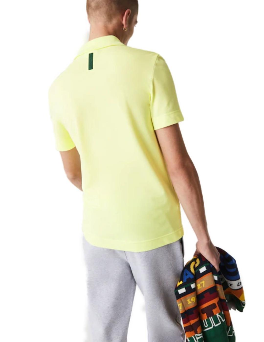 Polo Lacoste amarillo para hombre-a