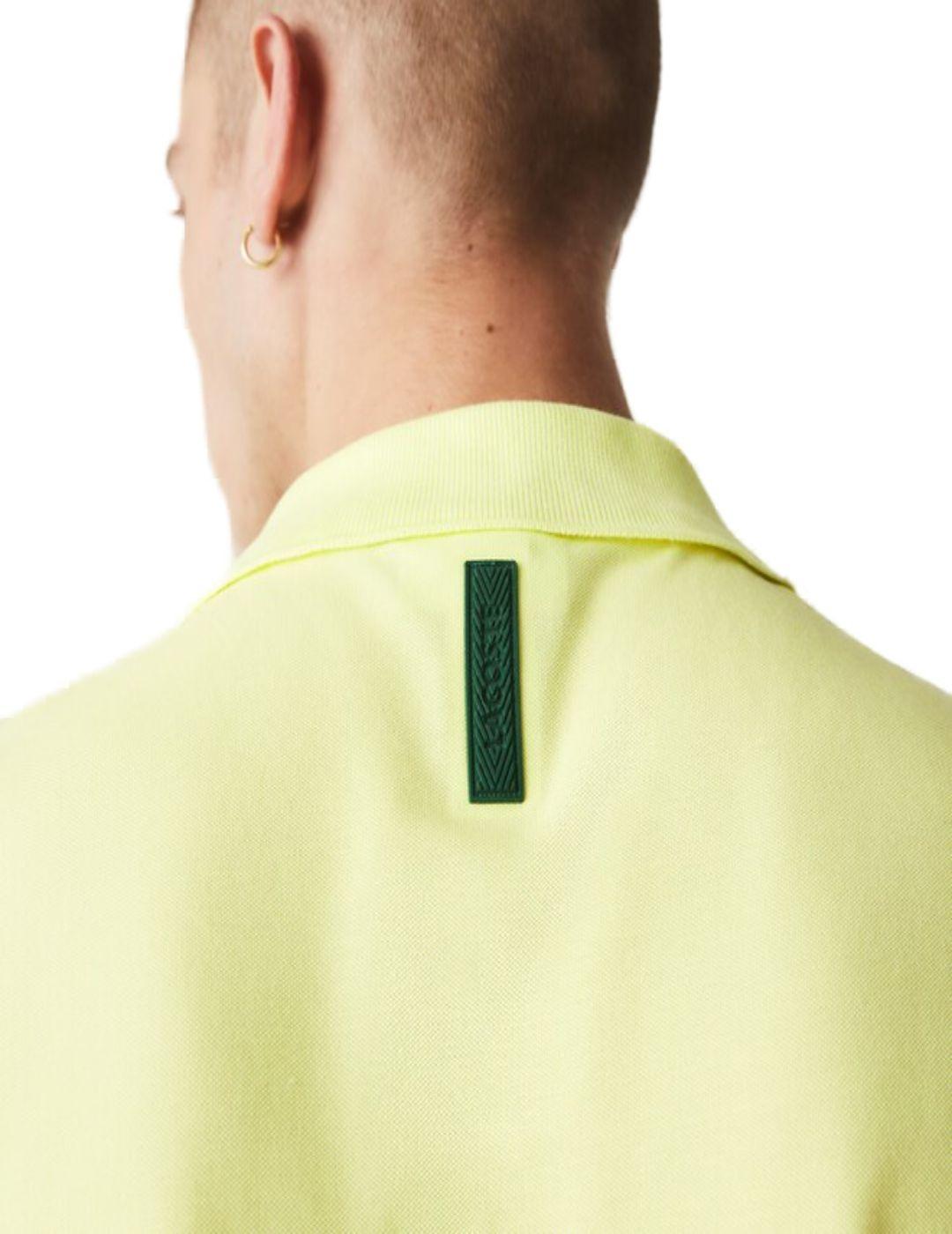 Polo Lacoste amarillo para hombre-a