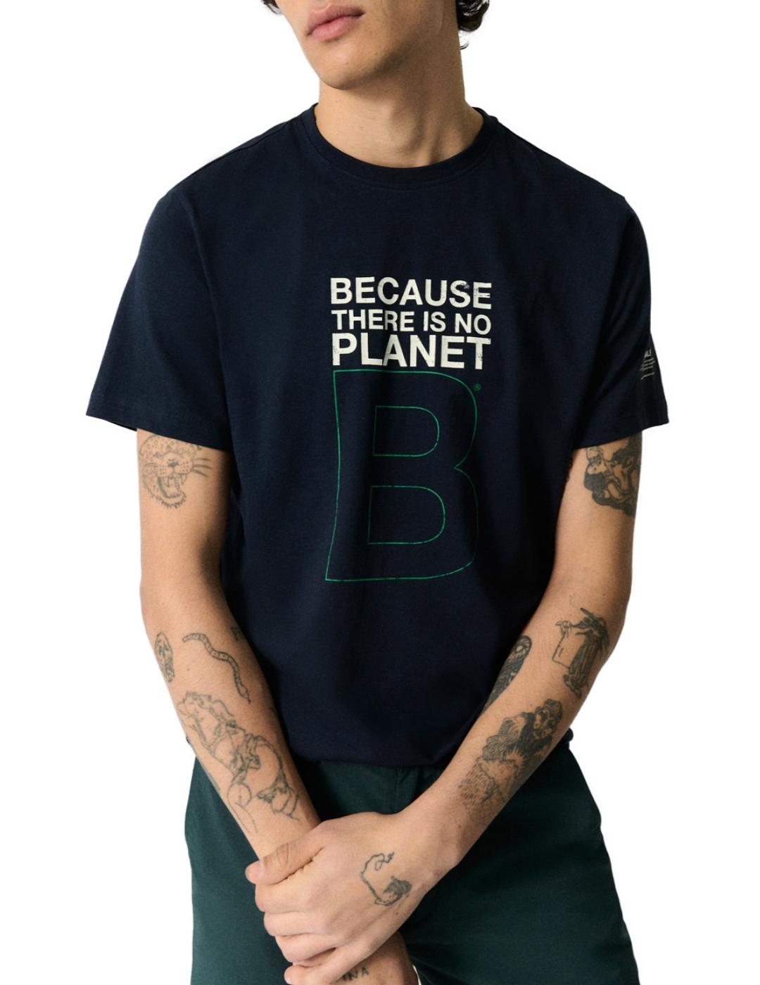 Camiseta Ecoalf manga corta marino para hombre-a