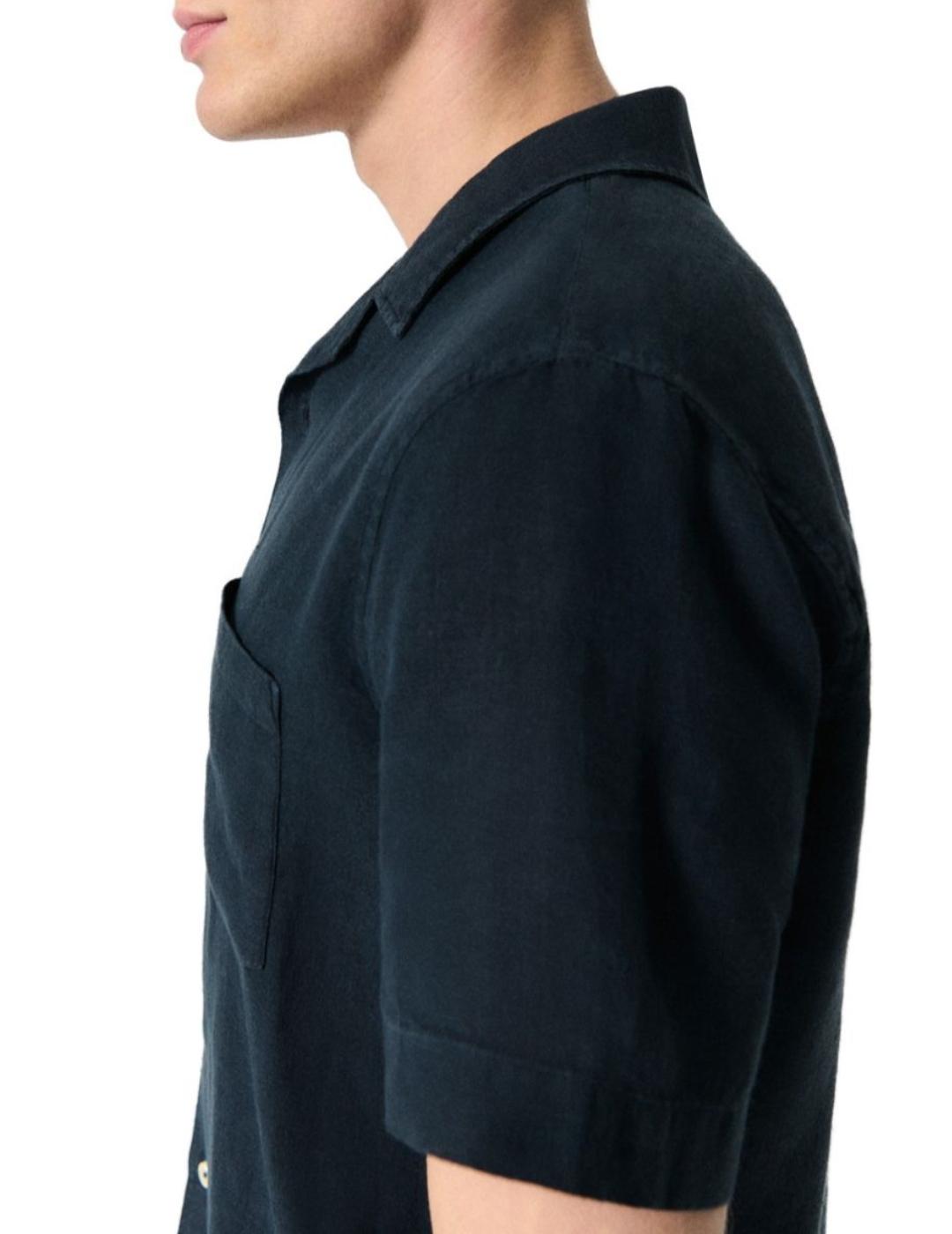 Camisa Ecoalf de manga corta azul de hombre-a