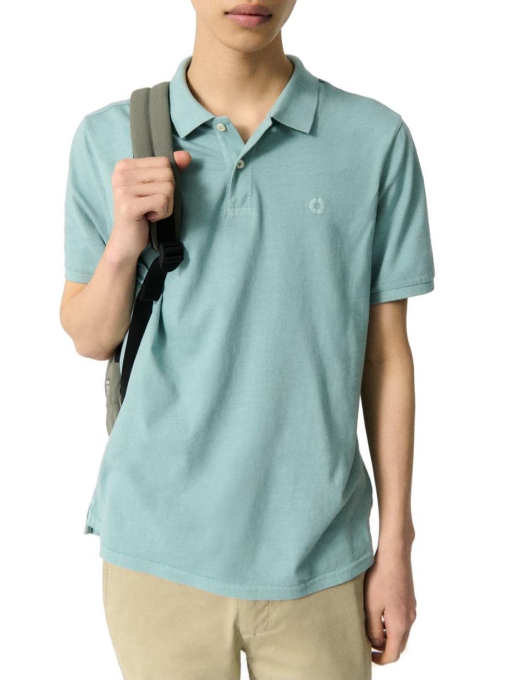 Polo Ecoalf manga corta verde para hombre-a